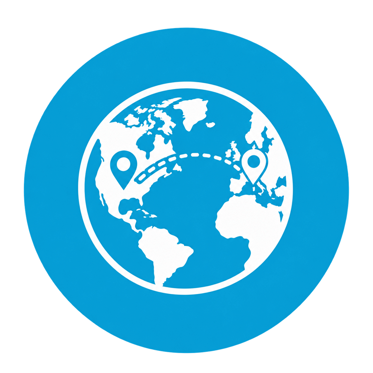 Connexion transatlantique en bleu turquoise